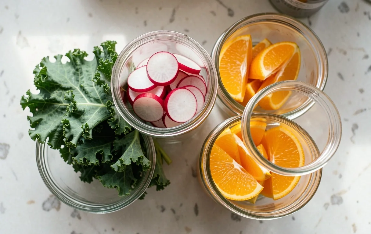 Fresh ingredients prepared for the week